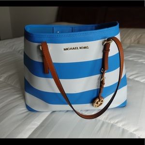 Blue and White Michael Kors Tote